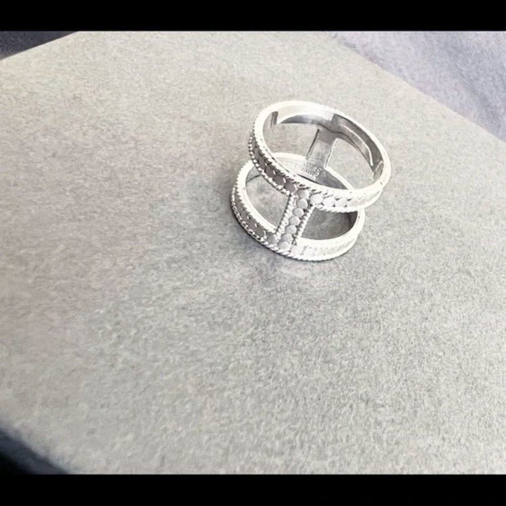 New! Anna Beck sterling silver two row band ring size 5